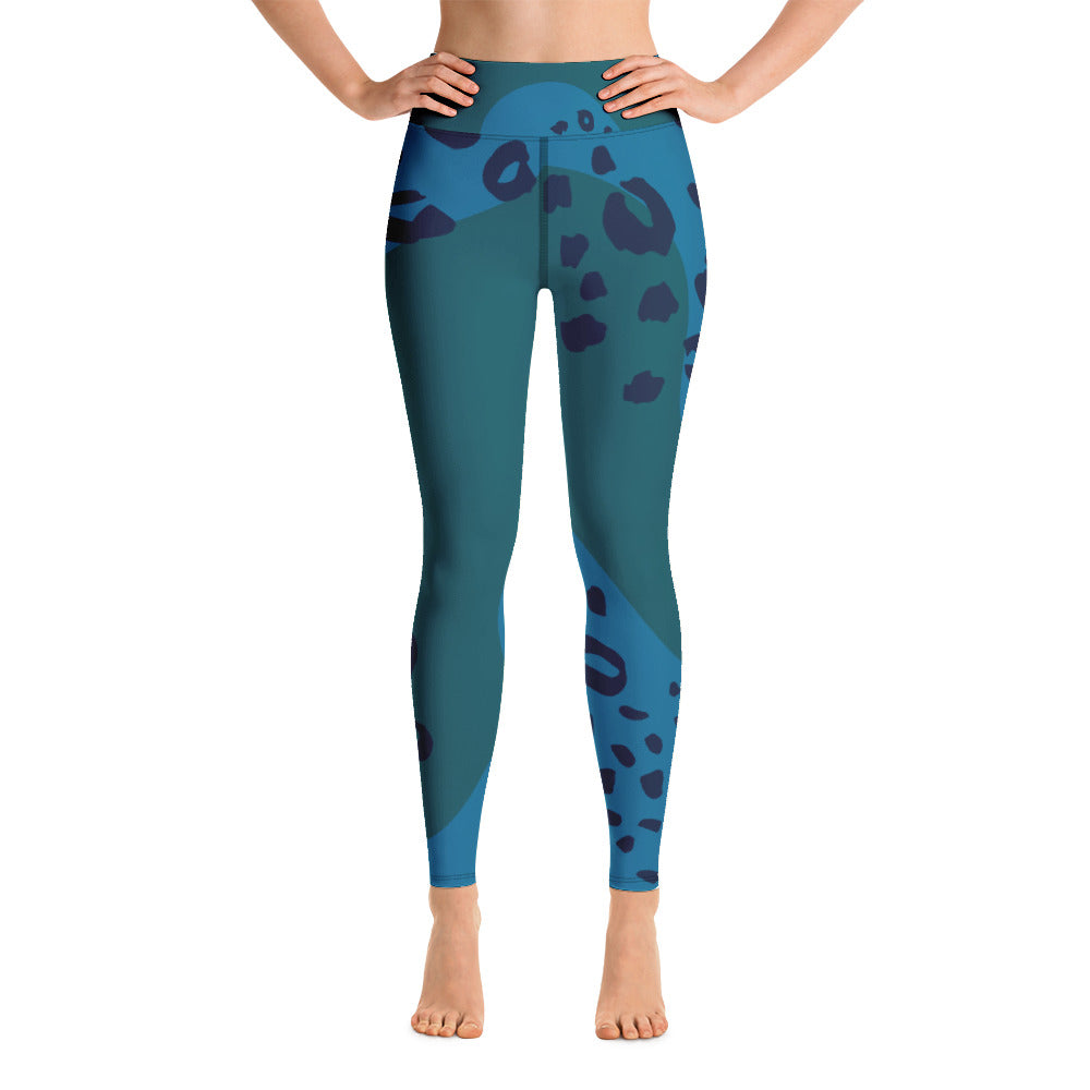 Tropical Print Yoga Leggings – Leopard Shark