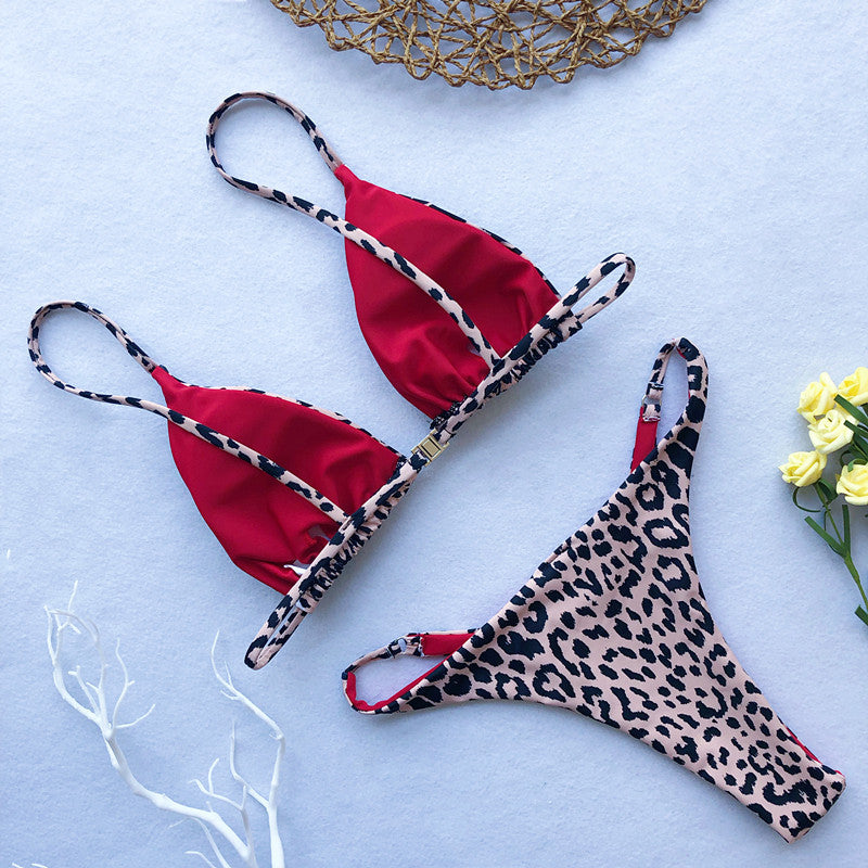 2019 Hot Sale Three-Point Leopard Print Bikini Set