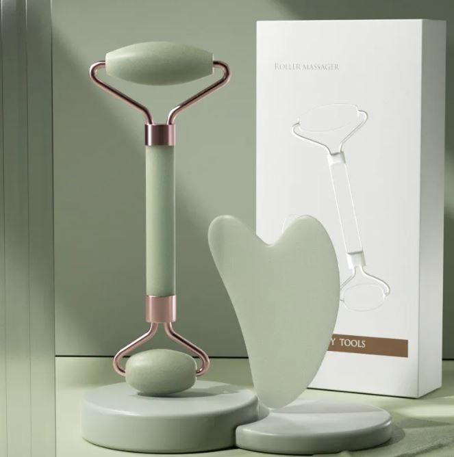 Facial Roller and Gua Sha Massage Tool Set