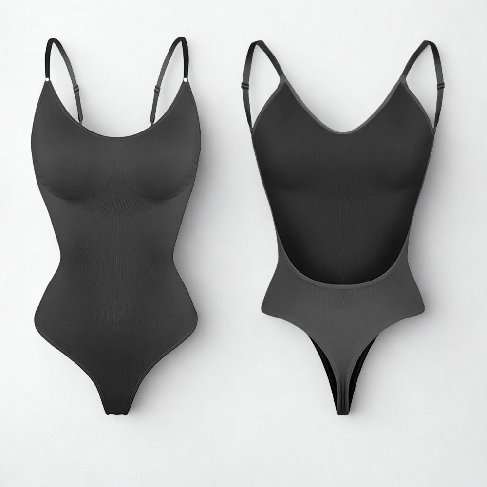 Seamless Backless Shapewear Bodysuit with Built-In Bra