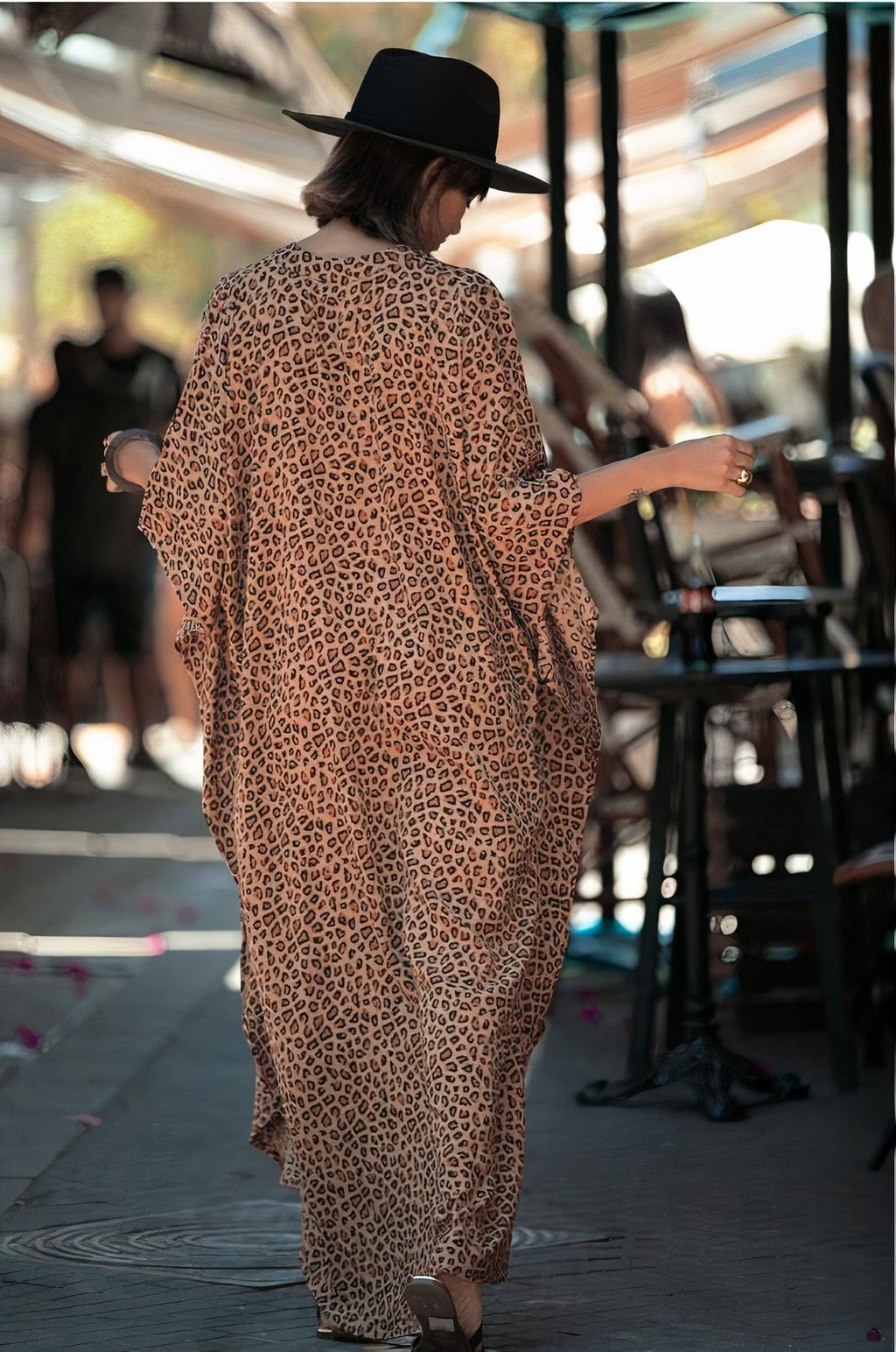 WIDE CHEETAH BUTTON-DOWN MAXI DRESS TAKINMaXX