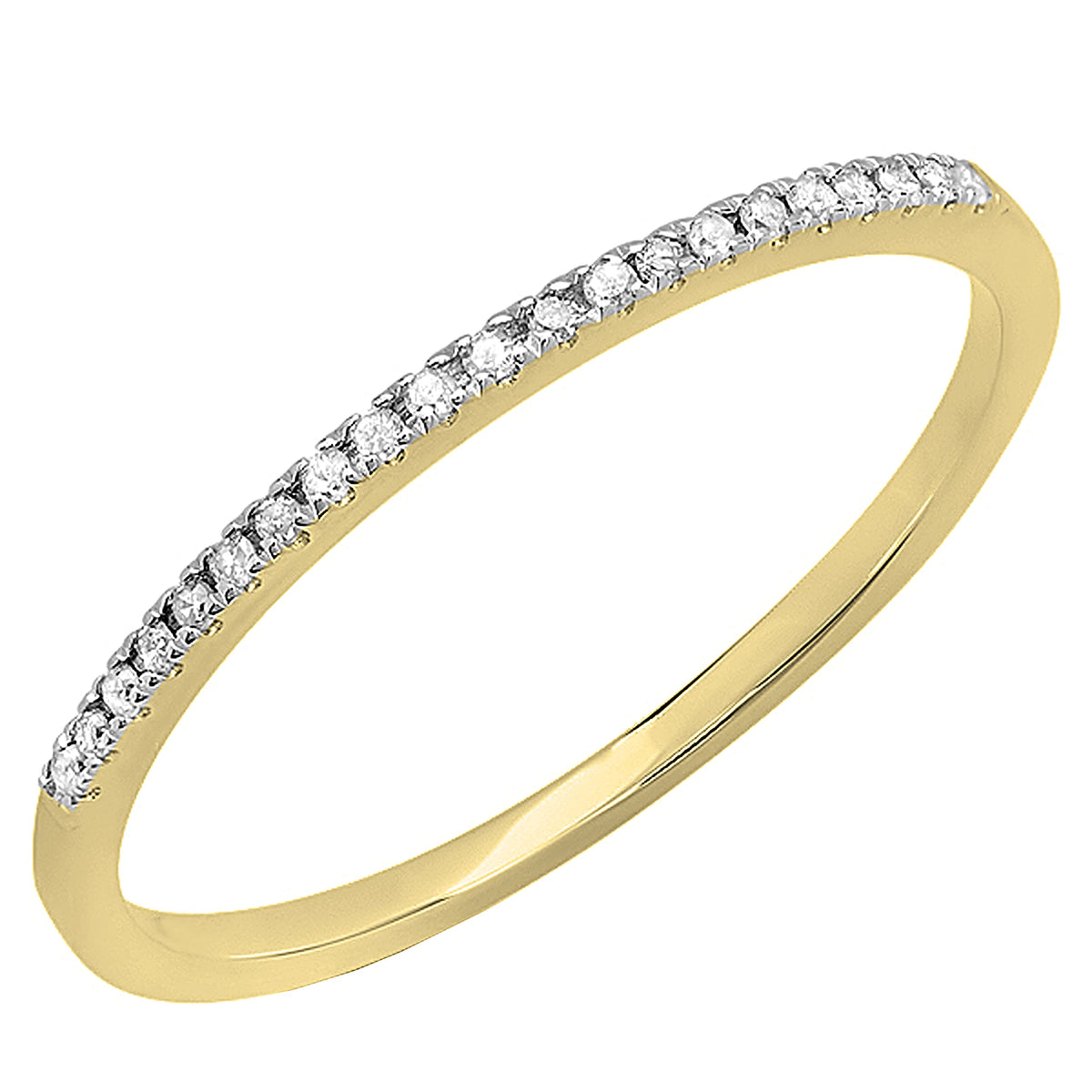 Diamond Stackable Wedding Band – 10K Yellow Gold