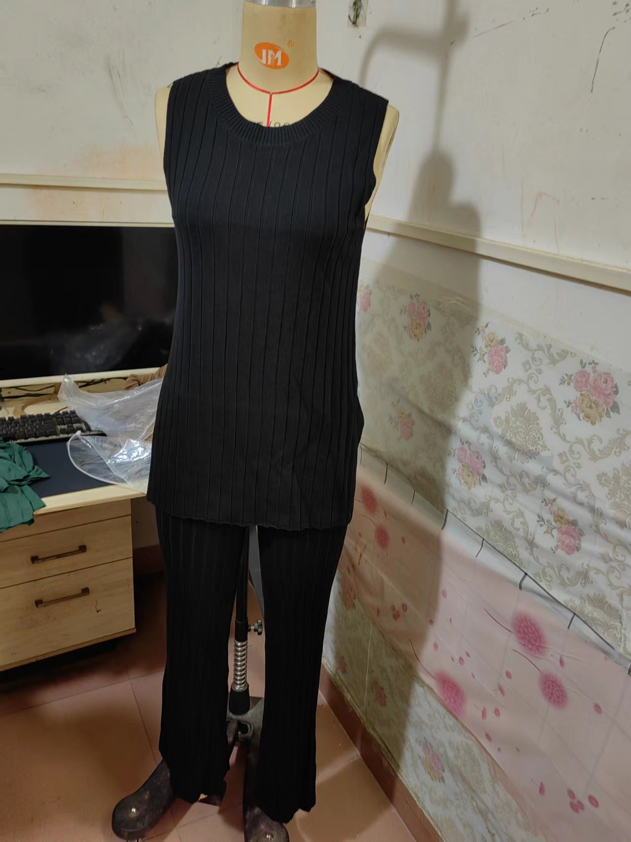 2023 Summer Women's Cozy Knit Top & Wide Leg Pants Set