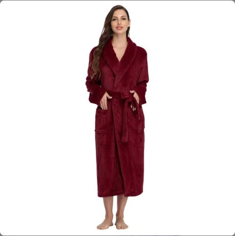 Winter  Long Flannel Bathrobe