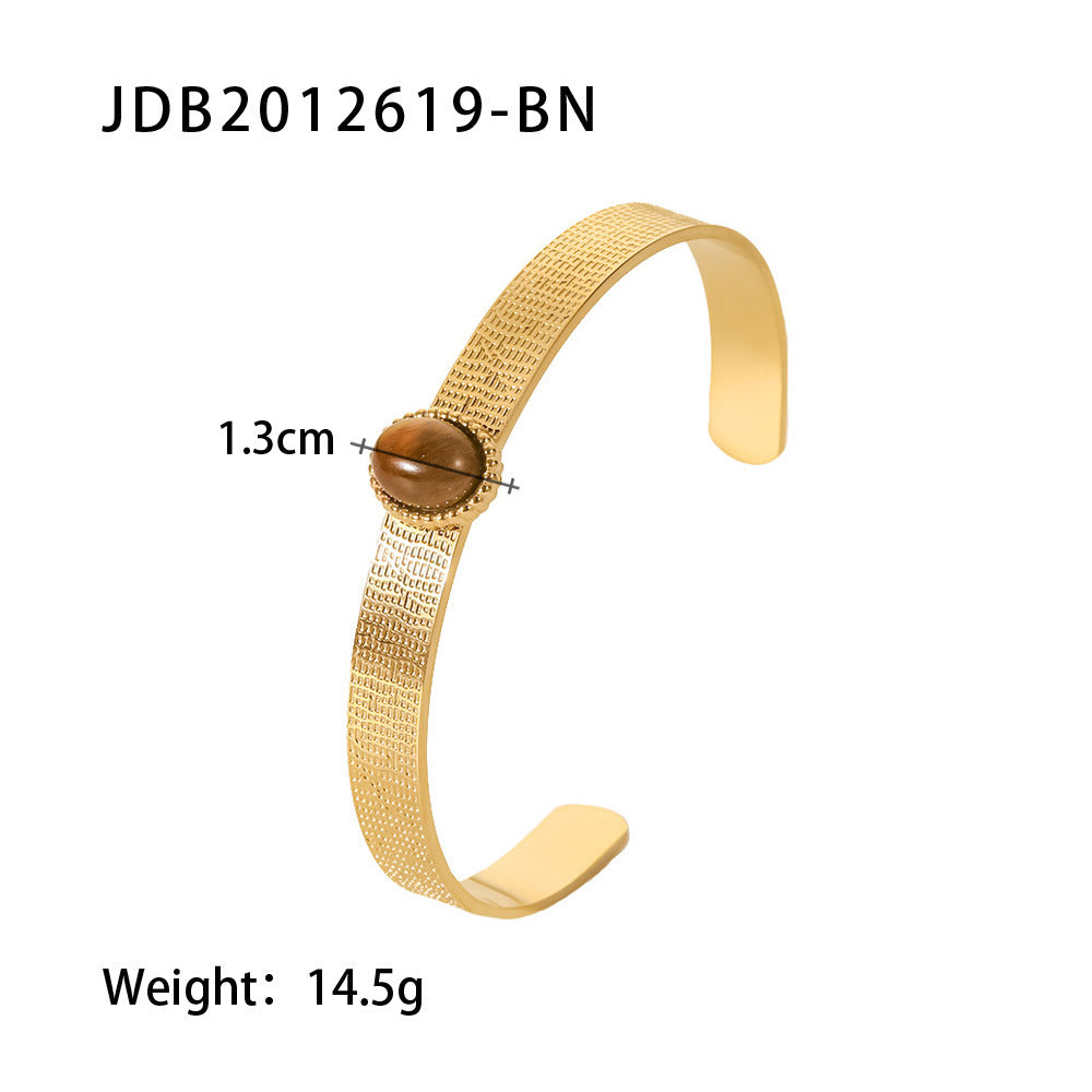 Gold-plated Stainless Bracelets With Zirconia