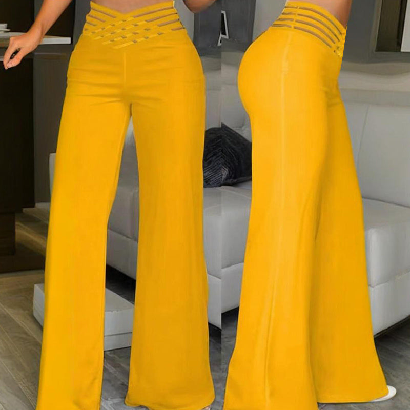 Transparent Mesh Patchwork High Waist Pant