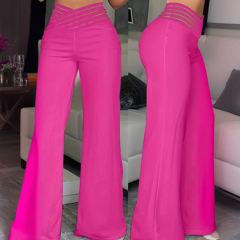 Transparent Mesh Patchwork High Waist Pant
