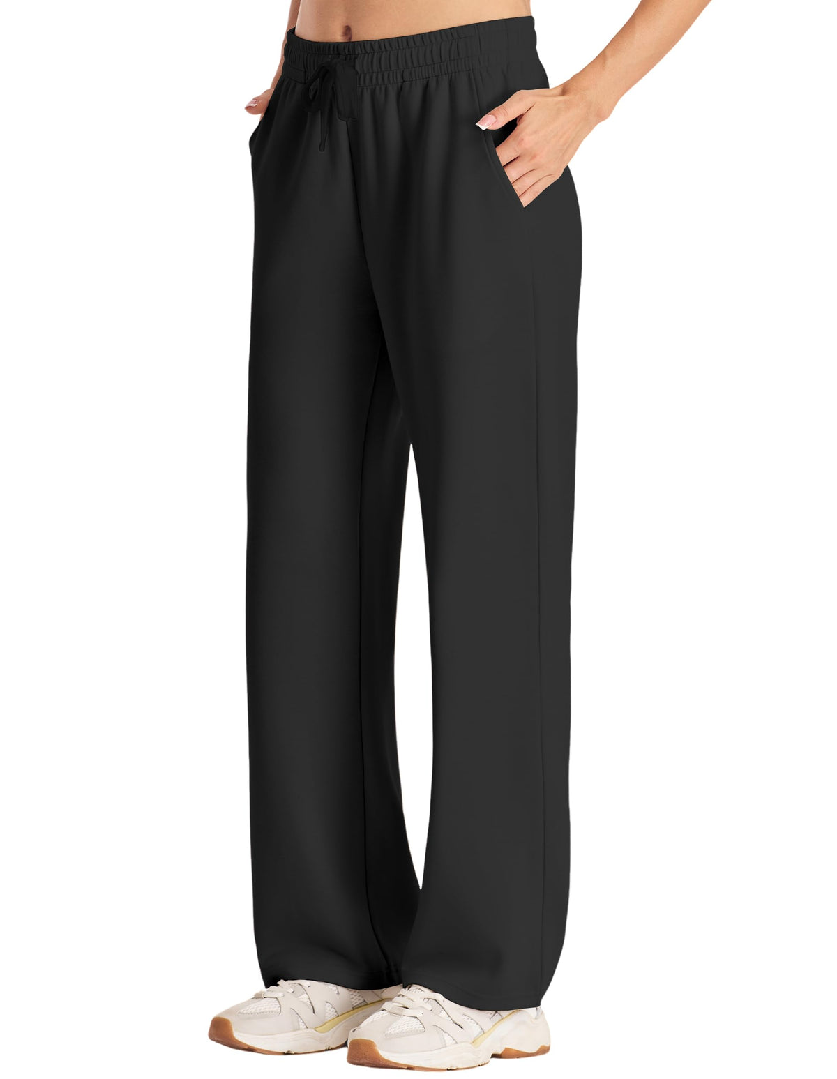 Wide-Leg Lounge Pants with Pockets – Warm Air-Layer Fabric