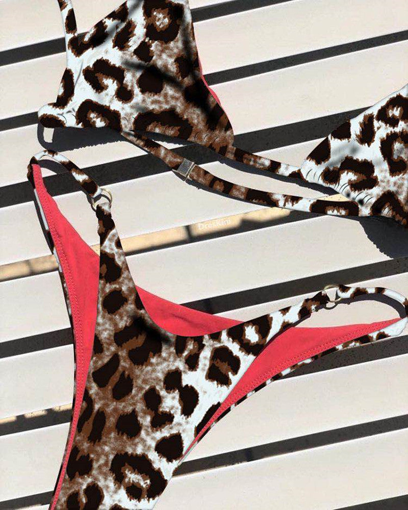 2019 Hot Sale Three-Point Leopard Print Bikini Set