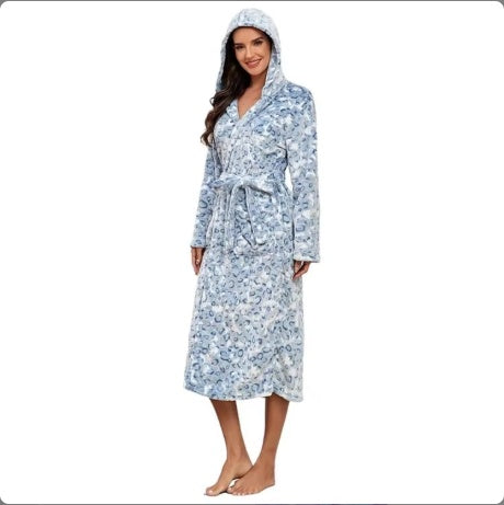 Winter  Long Flannel Bathrobe