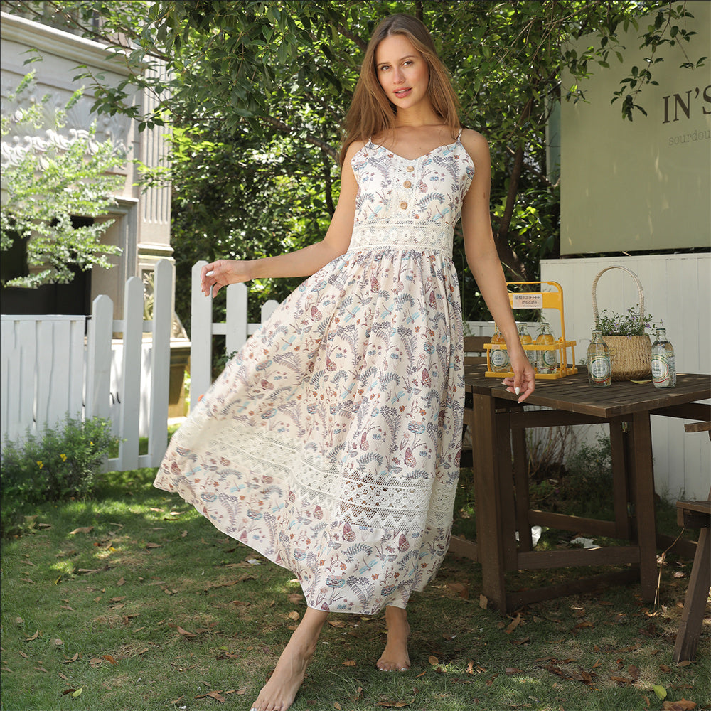 Women's Sleeveless Suspender Floral Dress TAKINMaXX