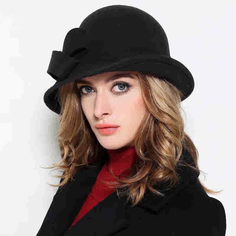 French-style Retro Woolen Bowler Hat