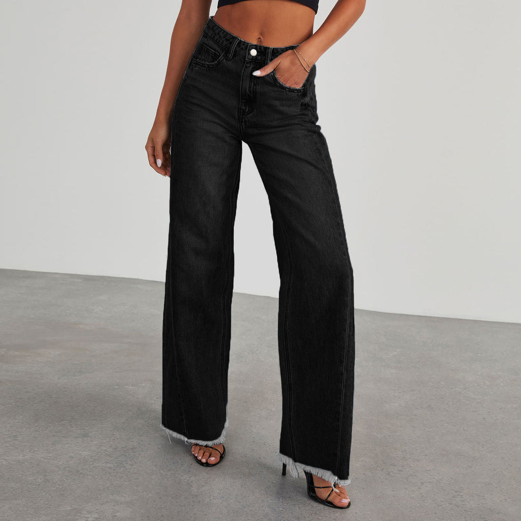 Fashion High Waist  Straight Jeans
