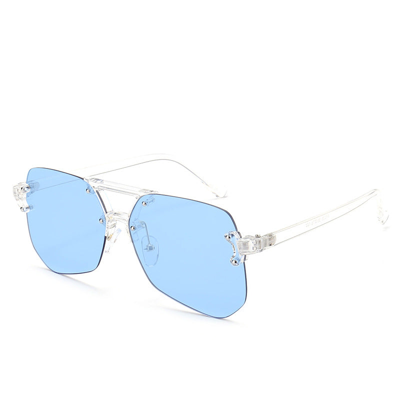 Irregular Gray Ant Frameless Sunglasses for Men & Women