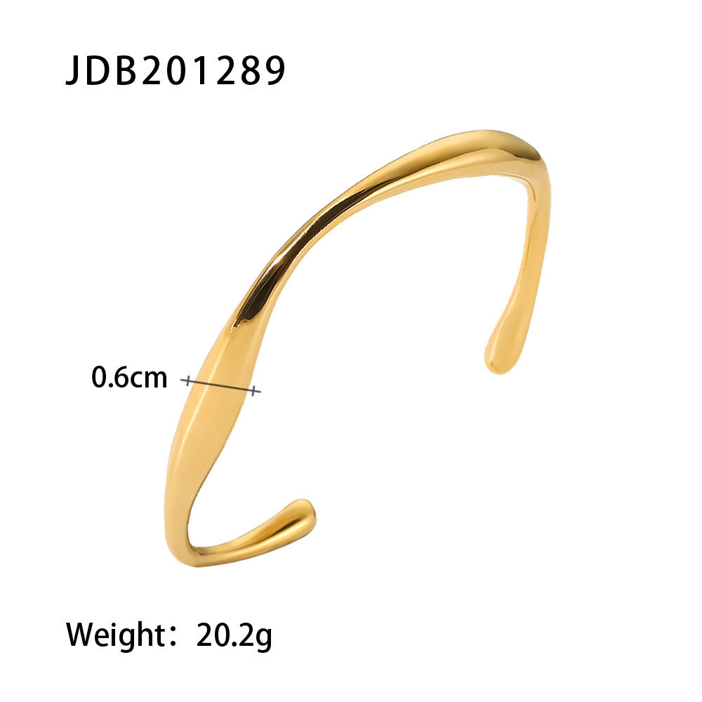 Gold-plated Stainless Bracelets With Zirconia