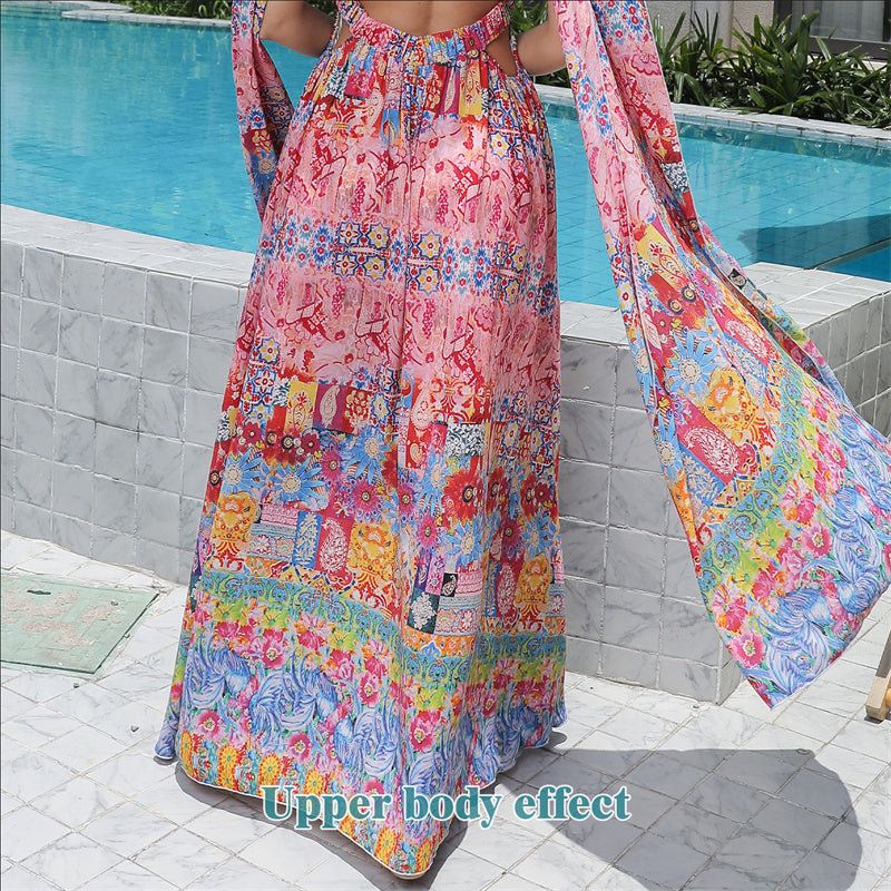 Women's Floral Style Large Hem Dress TAKINMaXX