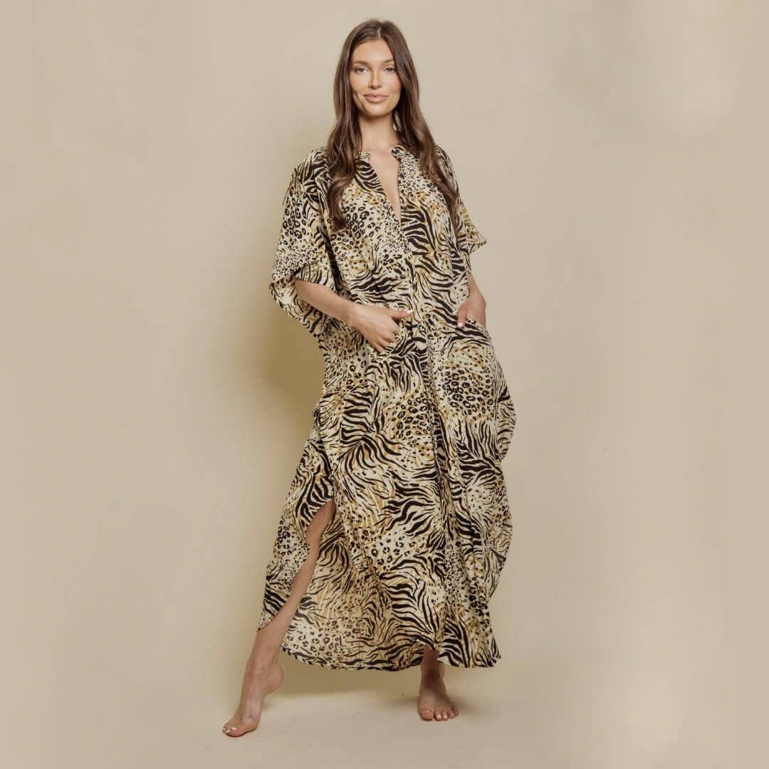BUTTON-DOWN MAXI DRESS TAKINMaXX