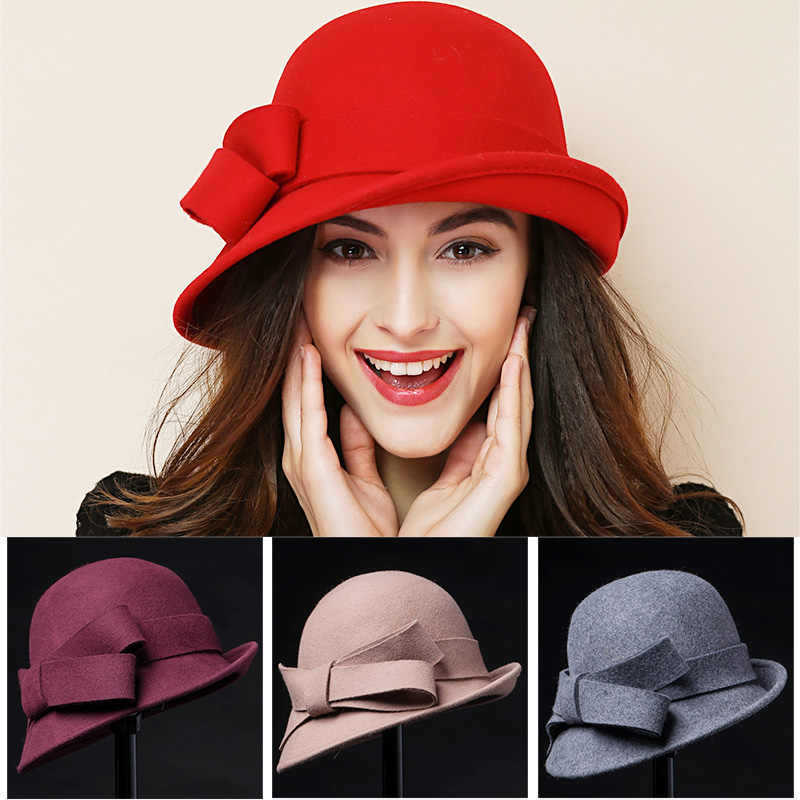 French-style Retro Woolen Bowler Hat
