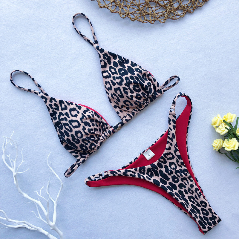 2019 Hot Sale Three-Point Leopard Print Bikini Set
