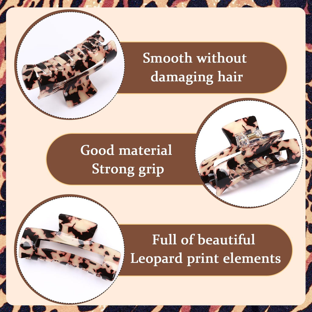 4Pcs Tortoise Hair Claw Clips