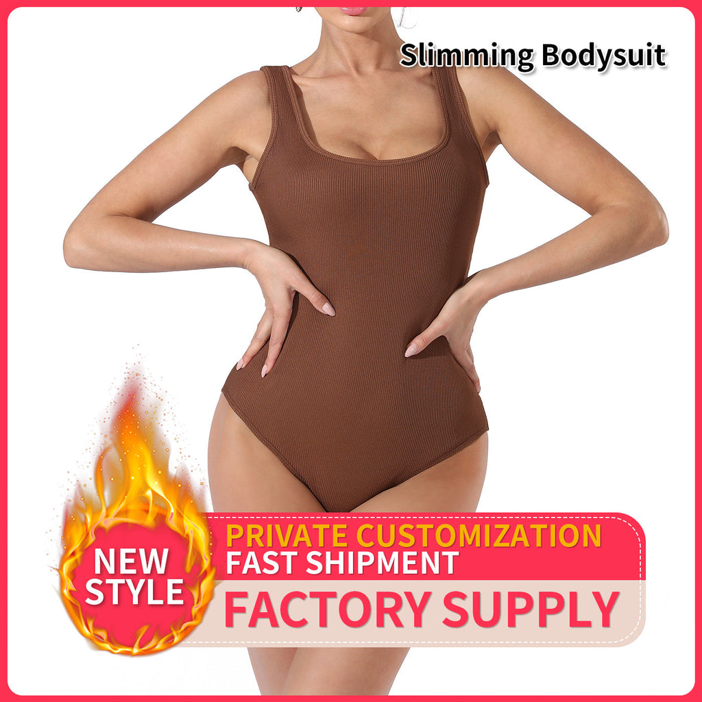 Solid Color Bodysuit – Black and Coffee, Sizes S to 4XL