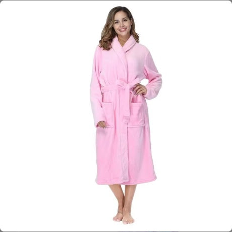 Winter  Long Flannel Bathrobe