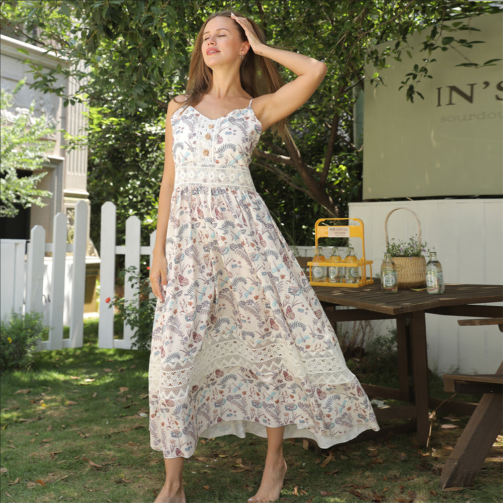 Women's Sleeveless Suspender Floral Dress TAKINMaXX