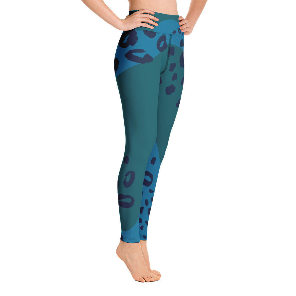 Tropical Print Yoga Leggings – Leopard Shark