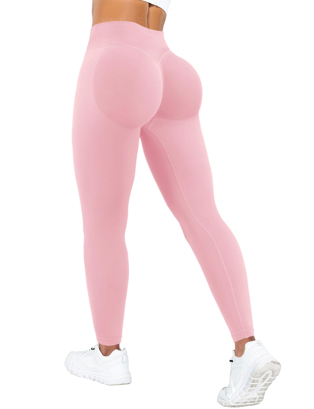 Seamless Scrunch Leggings – Squat-Proof, Light Rose Pink