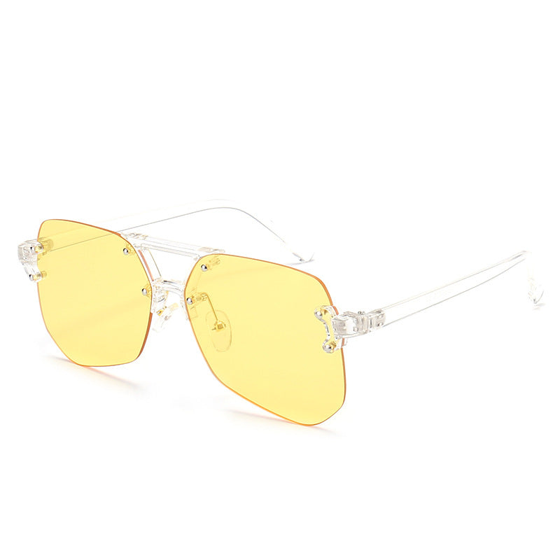 Irregular Gray Ant Frameless Sunglasses for Men & Women