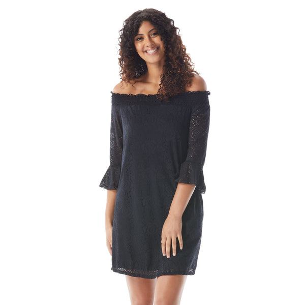 Beach House Kelsea UPF 50+ Smocked Off-Shoulder Dress with Pockets TAKINMaXX