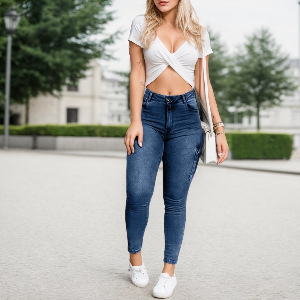 Multi-pocket High-stretch Skinny jeans