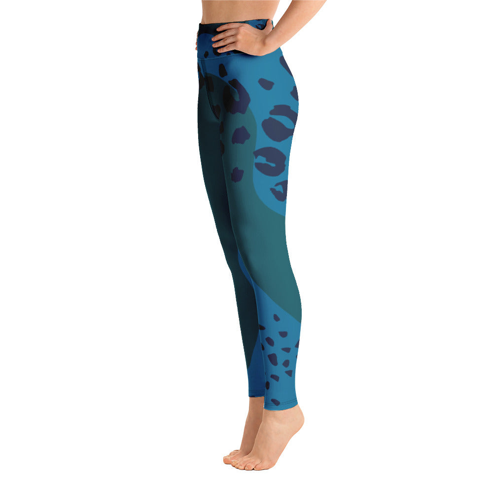 Tropical Print Yoga Leggings – Leopard Shark
