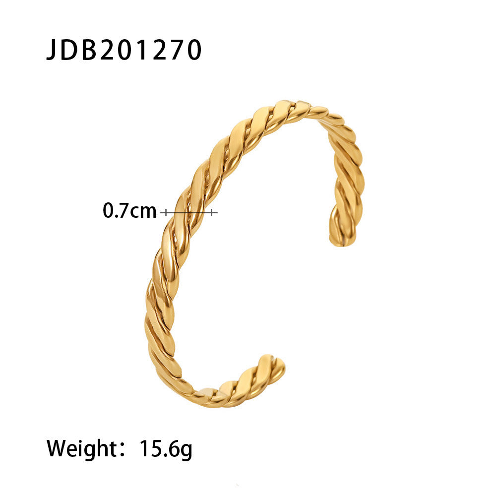 Gold-plated Stainless Bracelets With Zirconia