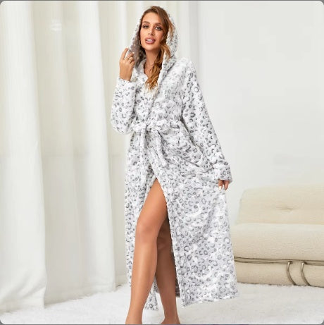 Winter  Long Flannel Bathrobe