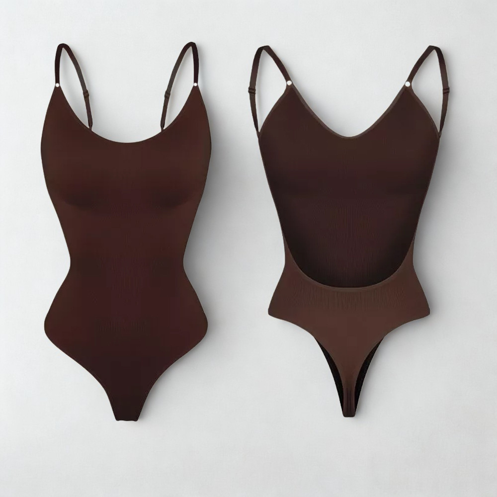 Seamless Backless Shapewear Bodysuit with Built-In Bra