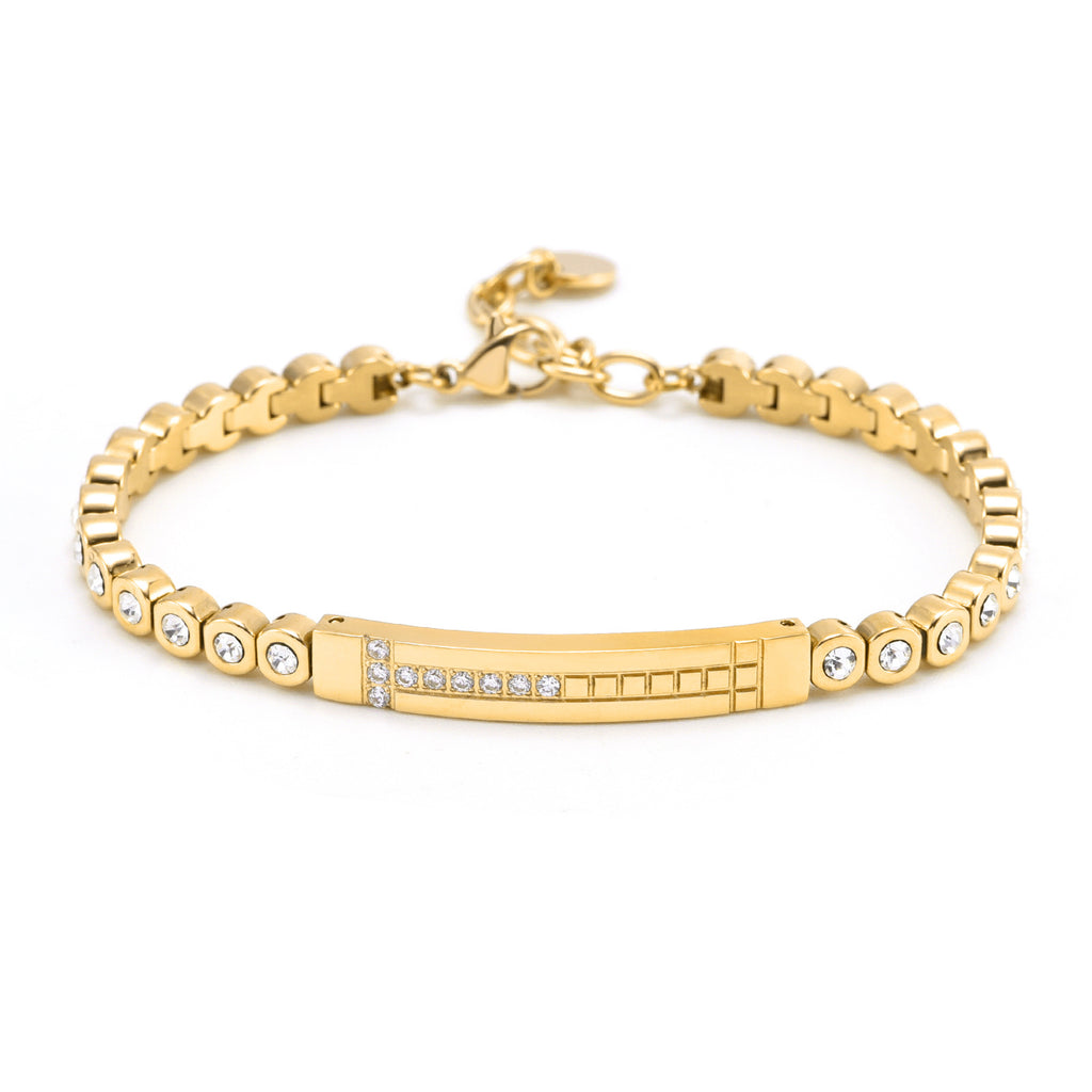 High-Grade Inlaid Stone Double T Bracelet