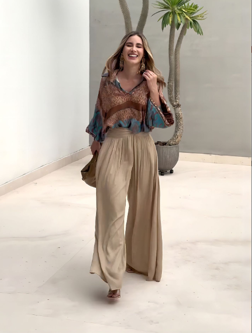 Comfy Chic Set: Mumbai Top and Wide-Leg Pants (One Set)