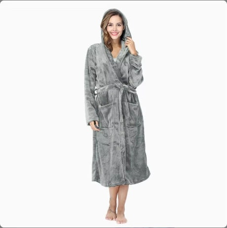 Winter  Long Flannel Bathrobe