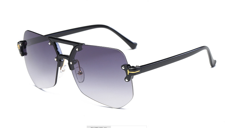 Irregular Gray Ant Frameless Sunglasses for Men & Women