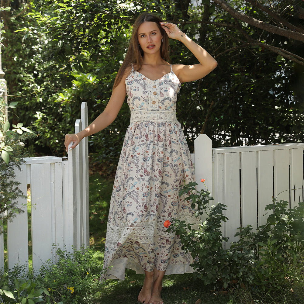 Women's Sleeveless Suspender Floral Dress TAKINMaXX