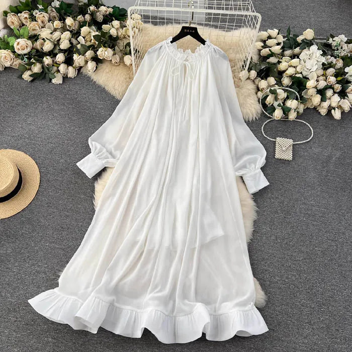 Korean Chic Ruffles Muslim Dress