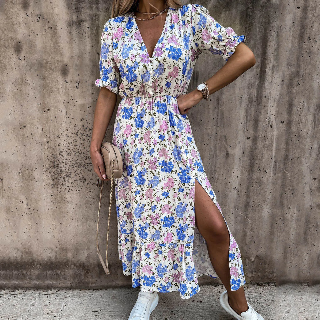 V-Neck Bohemial Long Dress