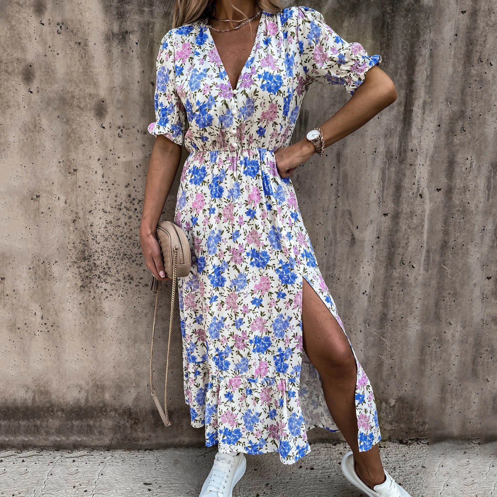 V-Neck Bohemial Long Dress