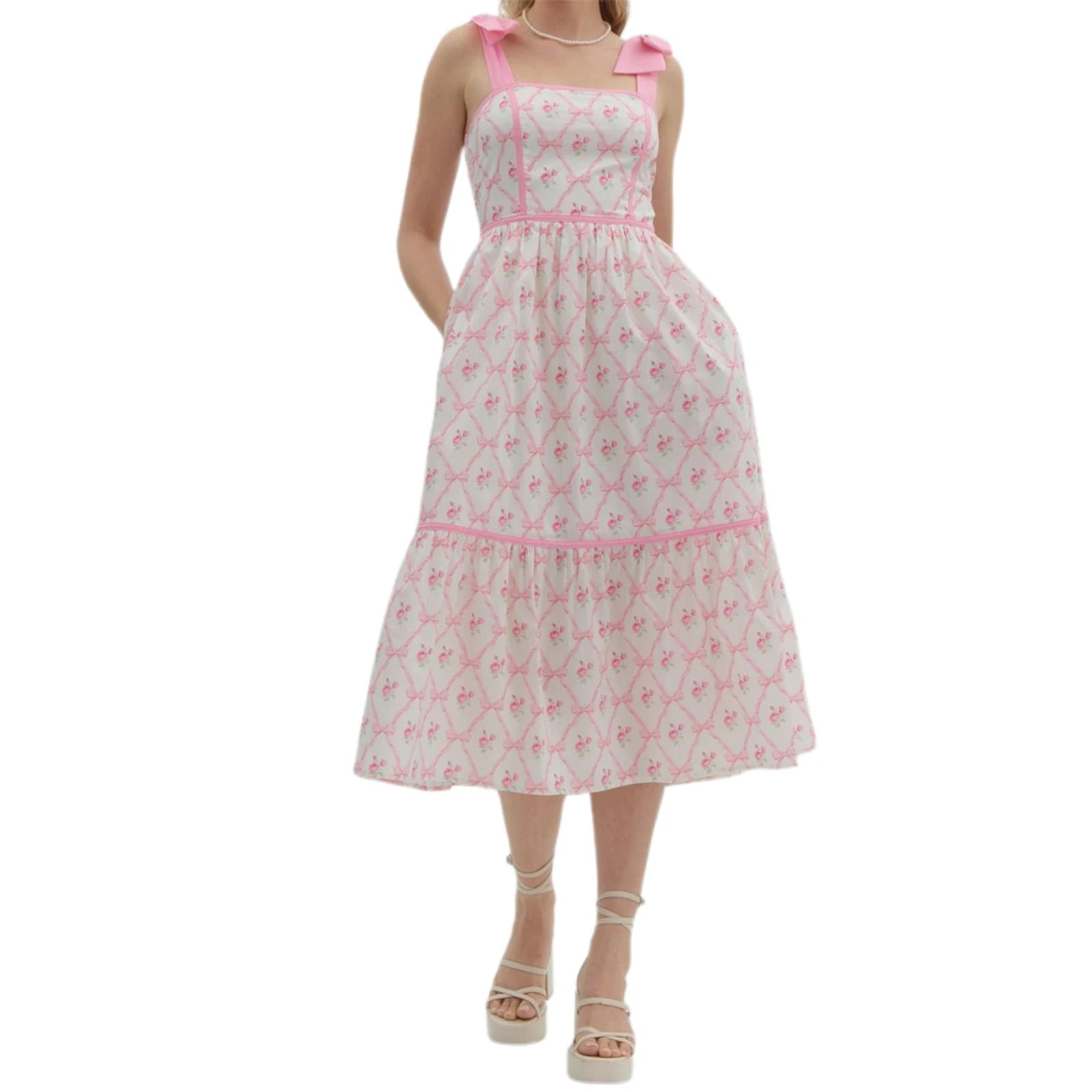 Women Elegant V-Neck Maxi Dress with Ruffle Sleeves and Belted Waist - Perfect for Summer Parties and Events