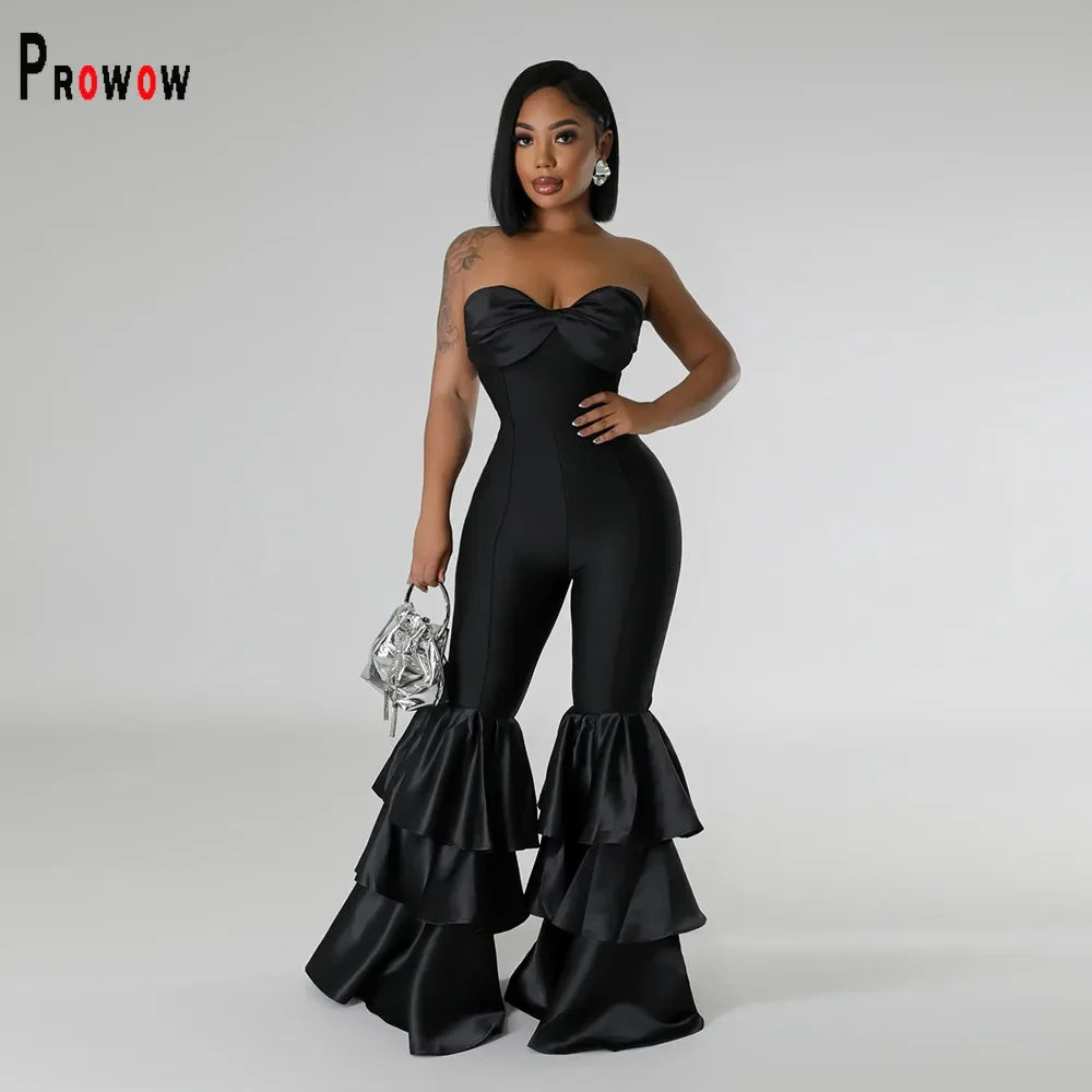 Prowow Sexy Denim Women's  Romper