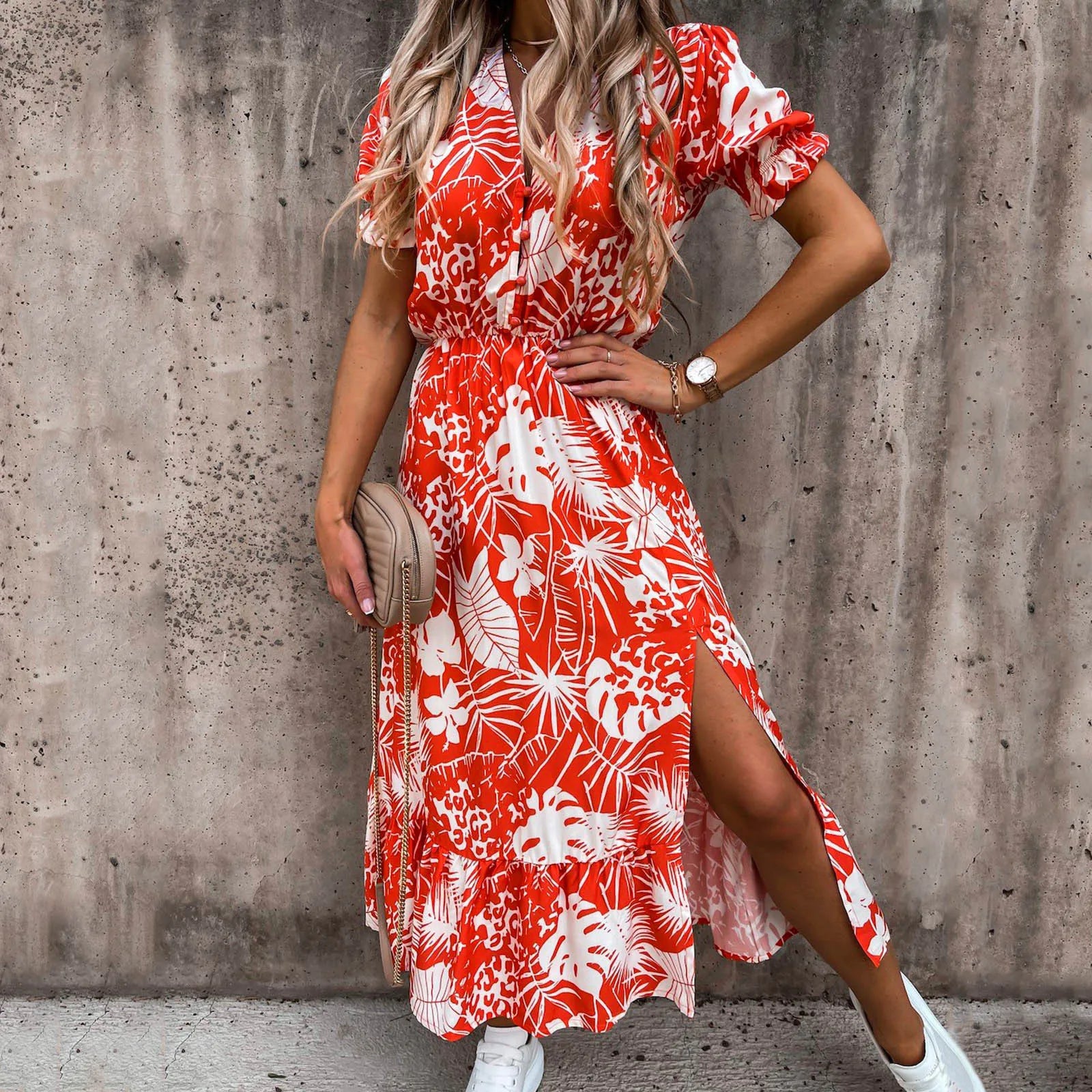 V-Neck Bohemial Long Dress