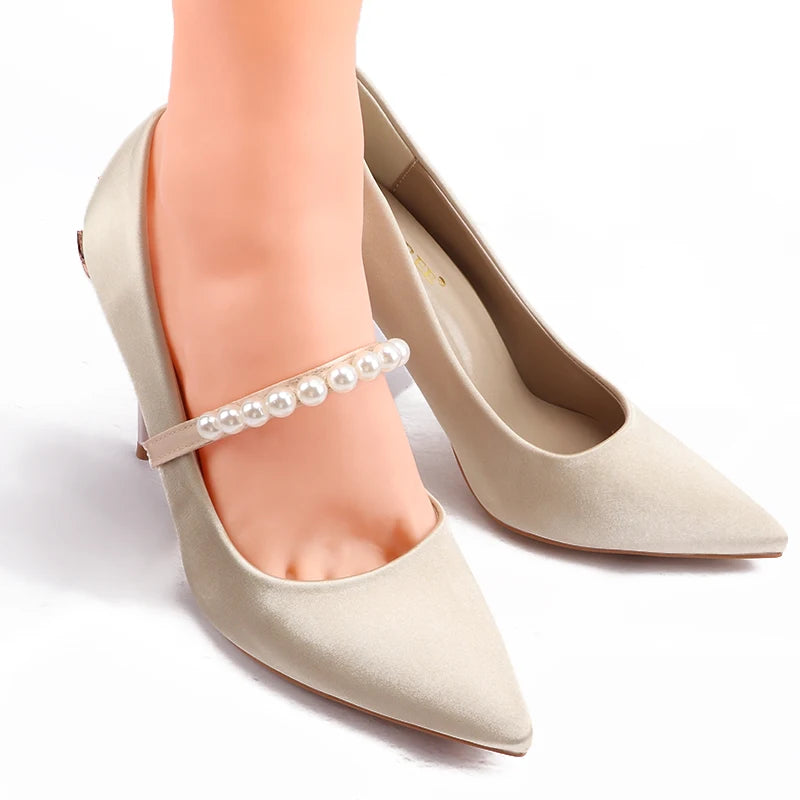 Pearls Rhinestones pumps