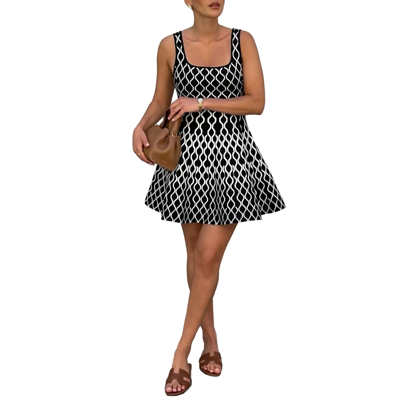 Mini Dress with U Neckline