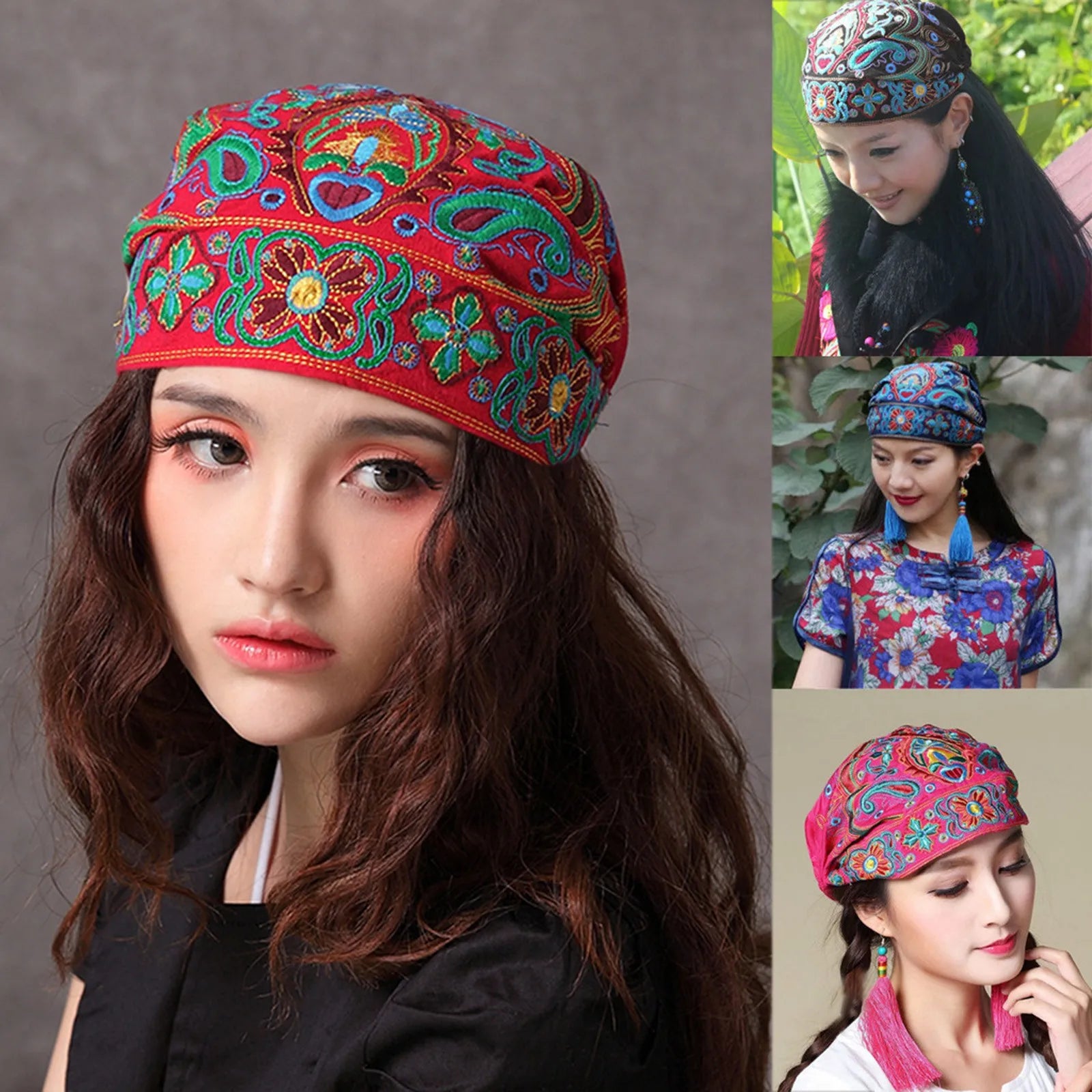 Embroidery Flowers Bandanas